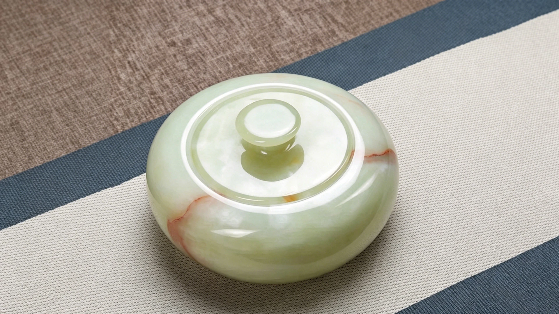 玉石茶叶盅｜藏一室茶香，纳一抹清润绿意